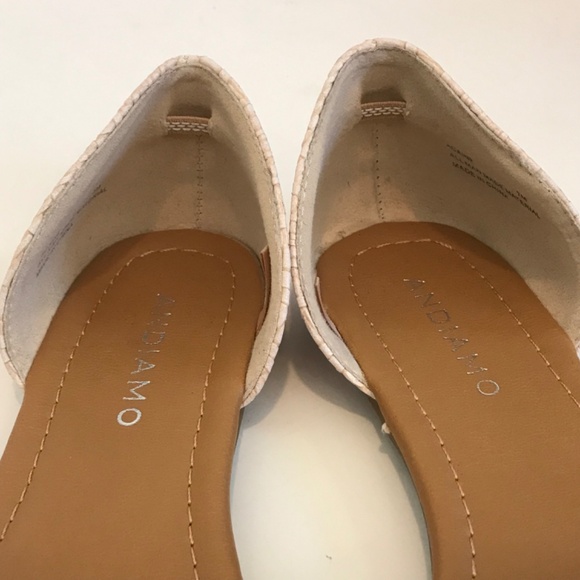 ANDIAMO Sandals Slip On Flats Rhinestone Cream Acaine Women’s Size 7 - Picture 8 of 15